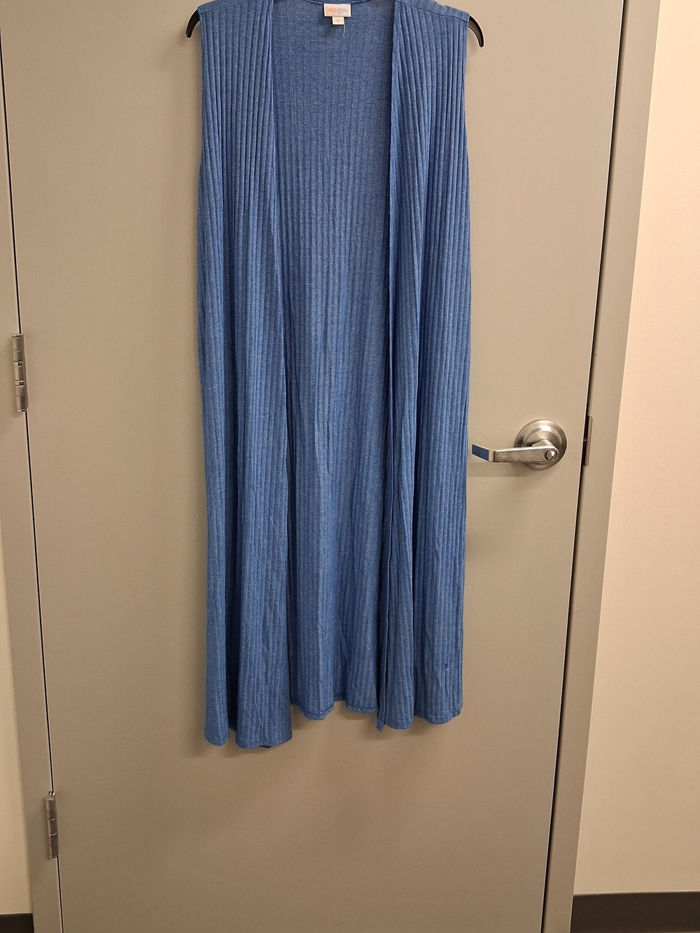 LuLaRoe Ribbed Long Open Front Cardigan - Blue
